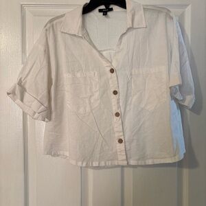 Aqua Button-Up Women's Top